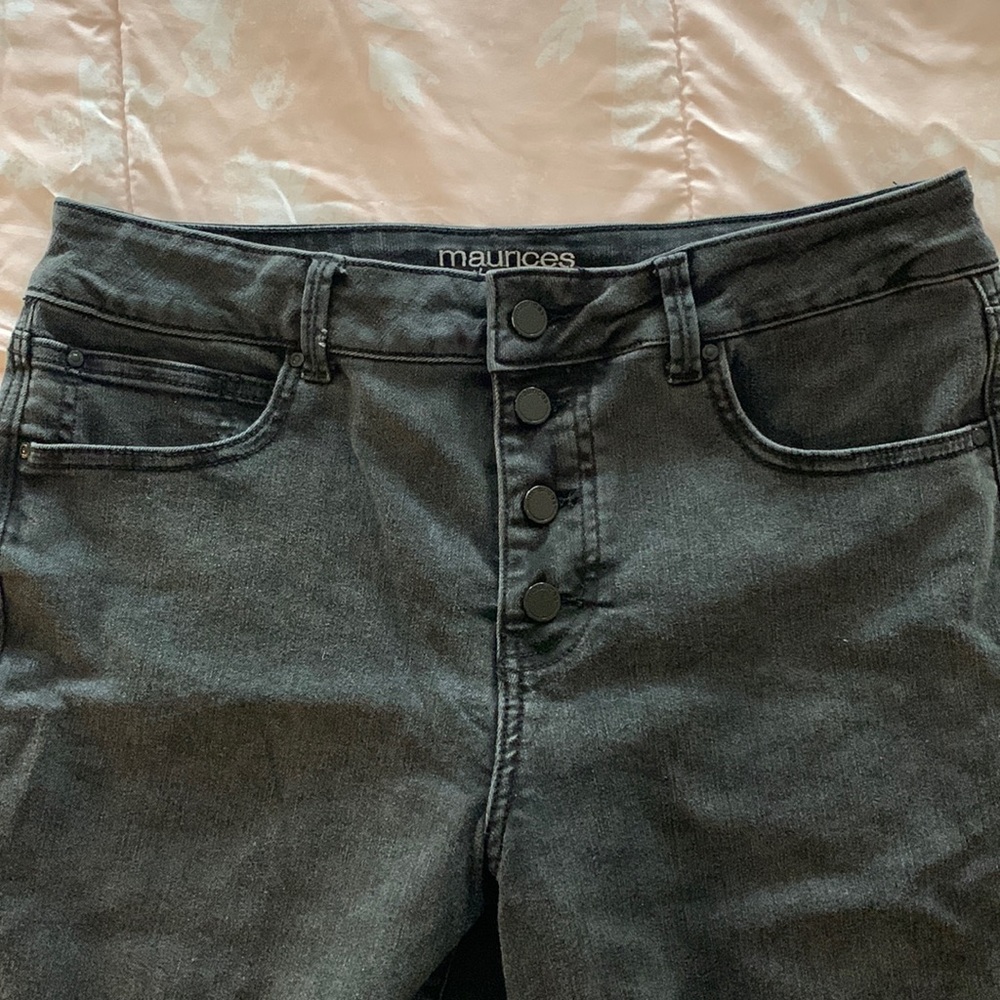 Distressed black Everflex Jegging - Maurice’s - size 12 SHORT